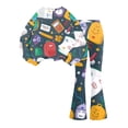 thumbnail image 7 of Grblisyd Back to School Outfits for Girls 2 Piece Tween Girl Clothes Cute Stationery Print Top and Flared Pants Sets, 7 of 7