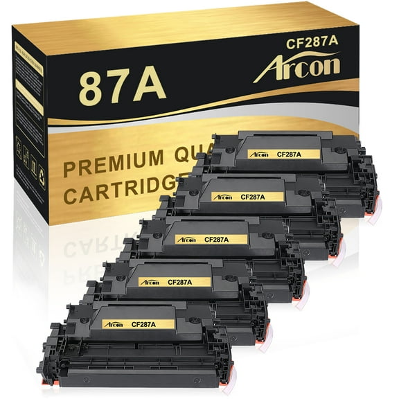 Arcon 5-Pack Compatible Toner for HP 87A CF287A works with HP LaserJet Enterprise M506 M506dn M506n M506x LaserJet Pro M501n M501dn MFP M527dn M527f M527f Printers (Black)