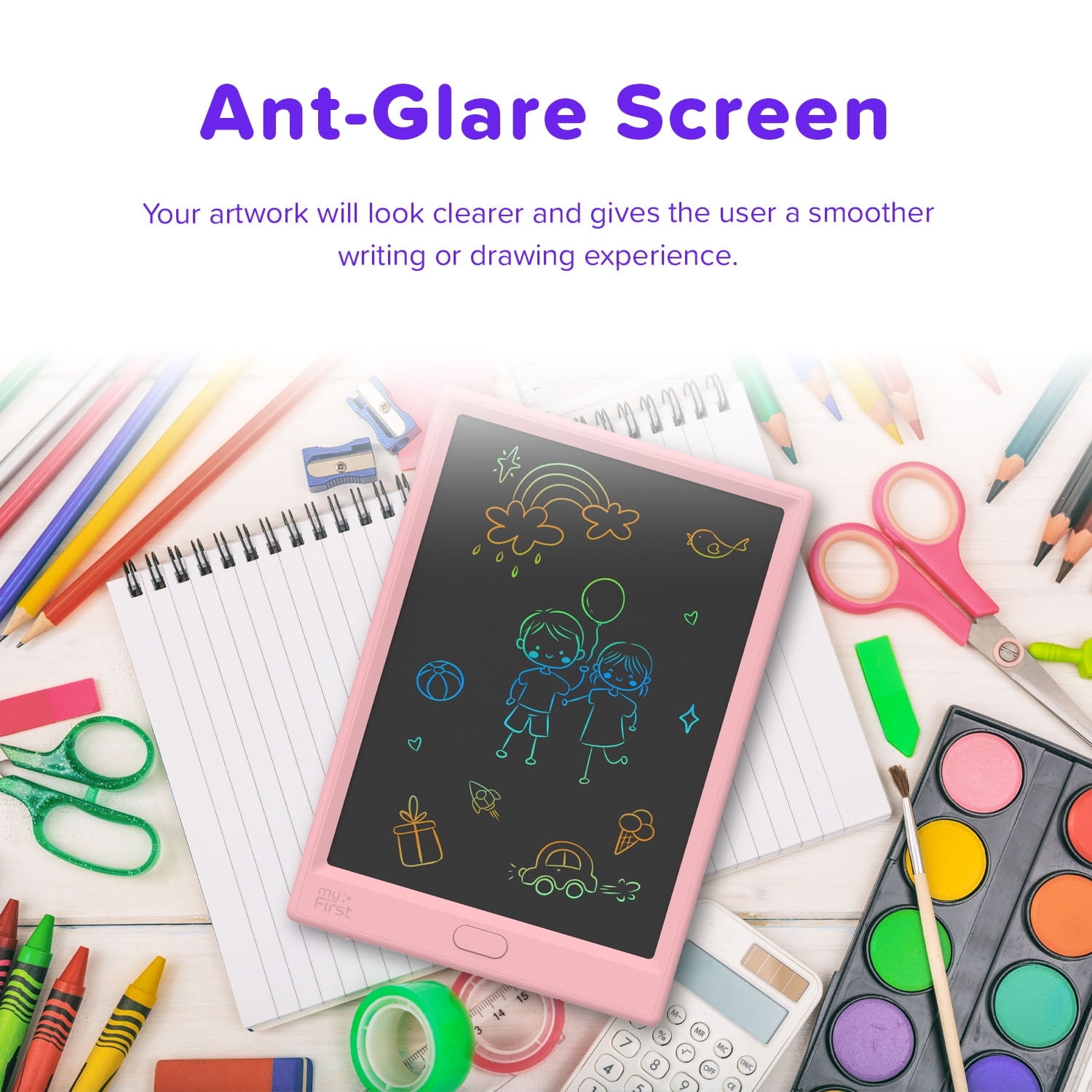 myFirst Sketch Pro Neo - LCD Writing Tablet, Doodle Board, Drawing Pad for Kids (Pink)