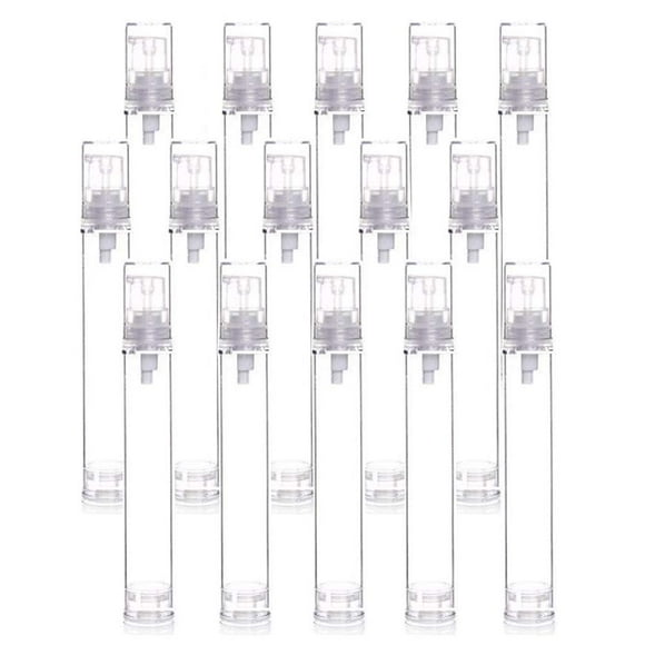 Botellas con bomba de loción Airless Wresty, 15 unidades, 15 ml, plástico transparente
