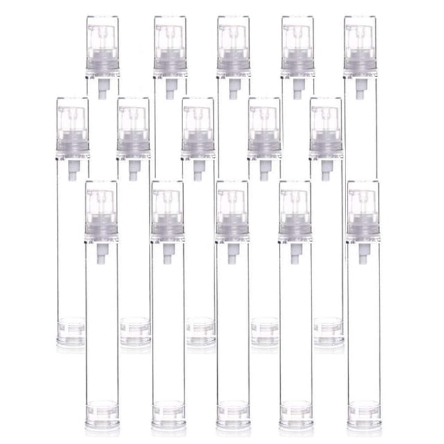 Botellas con bomba de loción Airless Wresty, 15 unidades, 15 ml, plástico transparente