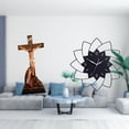 thumbnail image 2 of Escultura De Jesús, Católica, Religiosa, Sencilla, Decorativa, Con Forma De Flor, Reloj De Pared Colgante, Estatua De La Madre María Para Dormitorio, Cafetería, Decoración De Pared, 2 of 8