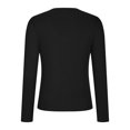 thumbnail image 5 of TKLPEHG Womens Dressy Tops V-Neck Slim Tops Casual Comfy Lightweight Long Sleeve T Shirt Fashion Solid Color Fall Tops Pullover (Black,M), 5 of 6
