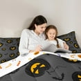 thumbnail image 4 of Manfei Teens Spooky Halloween Twin Bedding Sets 7-Piece,Black Gray Bats Bedding Comforter Set,Funny Pumpkin Lantern Sheet Sets For Boys Girls,Breathable Home Decor Reversible, 4 of 8