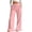Pink, variant on Women's Wide Leg Linen Pants Drawstring Elastic Waist Trousers with Square Patch Pockets Ruffle Flared Ankle Hem for Beach Vacation