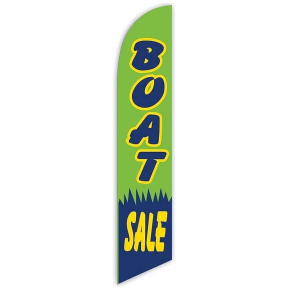 Cobb Promo Boat Sale Green Advertising Feather Flag 12ft - Replacement Flag Only Without Poleset