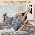 thumbnail image 5 of LLappuil 108" Sectional Sofa, Modular Sectional Couch with Right Chaise, Boneless Corduroy Cloud Sofa for Living Room Gray, 5 of 7