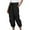 Black, variant on Capri Pants for Women Summer Casual Lightweight Elastic Waist Ruched Quick Drying Travel Hiking Pants with Pockets