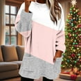 thumbnail image 2 of ZUKMRJPC Women's Flannel Sweatshirts Winter Warm Fleece Round Neck Fashion Color Block Long Pullover Soft Comfy Casual Tops with Pocket, 2 of 8