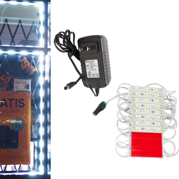 20ft Storefront 40 pieces White 5050 LED Light module Package with UL 12v 2 Amps AC Power