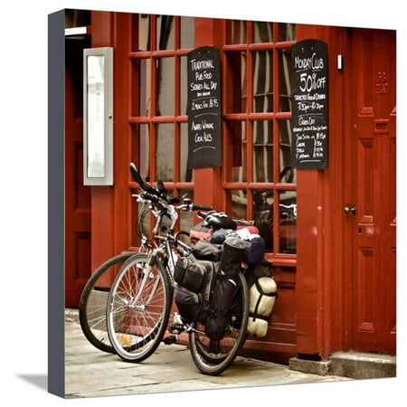 Bicycles on the British Pub, Durham, United Kingdom Stretched Canvas Print Wall Art By (Best Pubs In Durham)