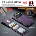 thumbnail image 2 of Funda tipo cartera Oidealo para iPhone 17 Pro, magnética, RFID, morada, 2 of 7