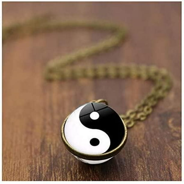 Sternemond Howling Wolf Double Face Glass Bead Chain Pendant Necklace Unisex Clothing Accessories Walmart Com