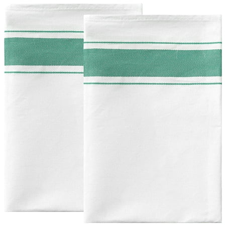 REGALWOVEN 2Pcs Dish Cleaning Towels Absorbent Linen Kitchen Dishcloth Set Green 20 x28