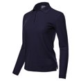 thumbnail image 2 of A2Y Women's Basic Casual Essentials 4-Button Junior-Fit PK Cotton Pique Polo Shirt Navy XL, 2 of 5