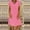 Pink, variant on NTACZA Summer Dresses for Women V-Neck Cotton Linen Short Sleeve Casual T-Shirt Midi Size L