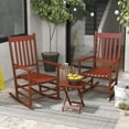 thumbnail image 3 of Resenkos 2-Piece Patio Rocking Chairs with Side Table, Smooth Armrests, High Back, Garden, Balcony, Porch, 352 lbs Capacity, Wine Red, 3 of 11