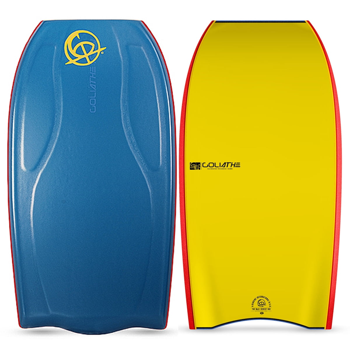 No. 6 Goliathe Icon 43.25 BT Bodyboard Black deck, Black rails, Rasta