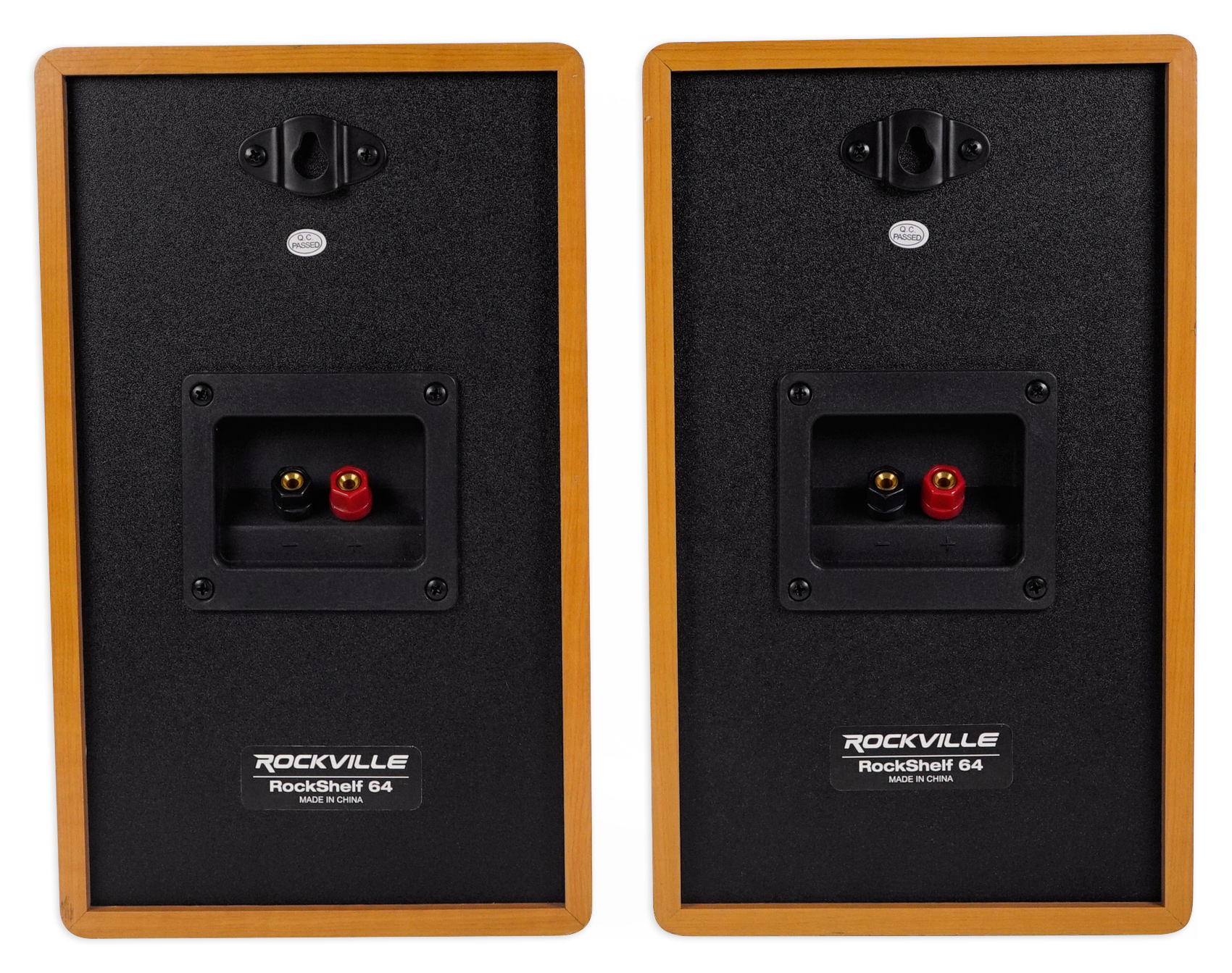 Pair Rockville ROCKSHELF 64C 400w Wood 6.5" Home Theater Bookshelf Speakers/4 Ohm