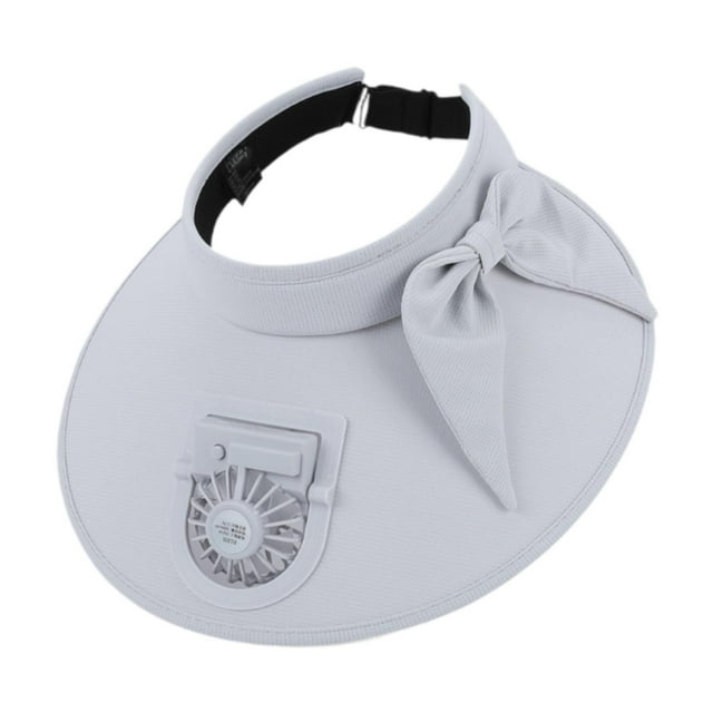 Sombrero de ventilador de enfriamiento sombrero de playa de borde ancho para caminatas deportes para campamento de campamento ciclismo Gris