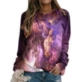 thumbnail image 4 of Bibifish Womens Tie Dye Sweatshirt Colorful Printed Crewneck Long Sleeve Sweatshirts Casual Loose Fit Cozy Spring Fall Graphic Pullover Tops, 4 of 6