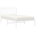 thumbnail image 4 of vidaXL Twin XL Metal Bed Frame with Headboard, Under Bed Storage, Noise Free, White, No Mattress, 4 of 11