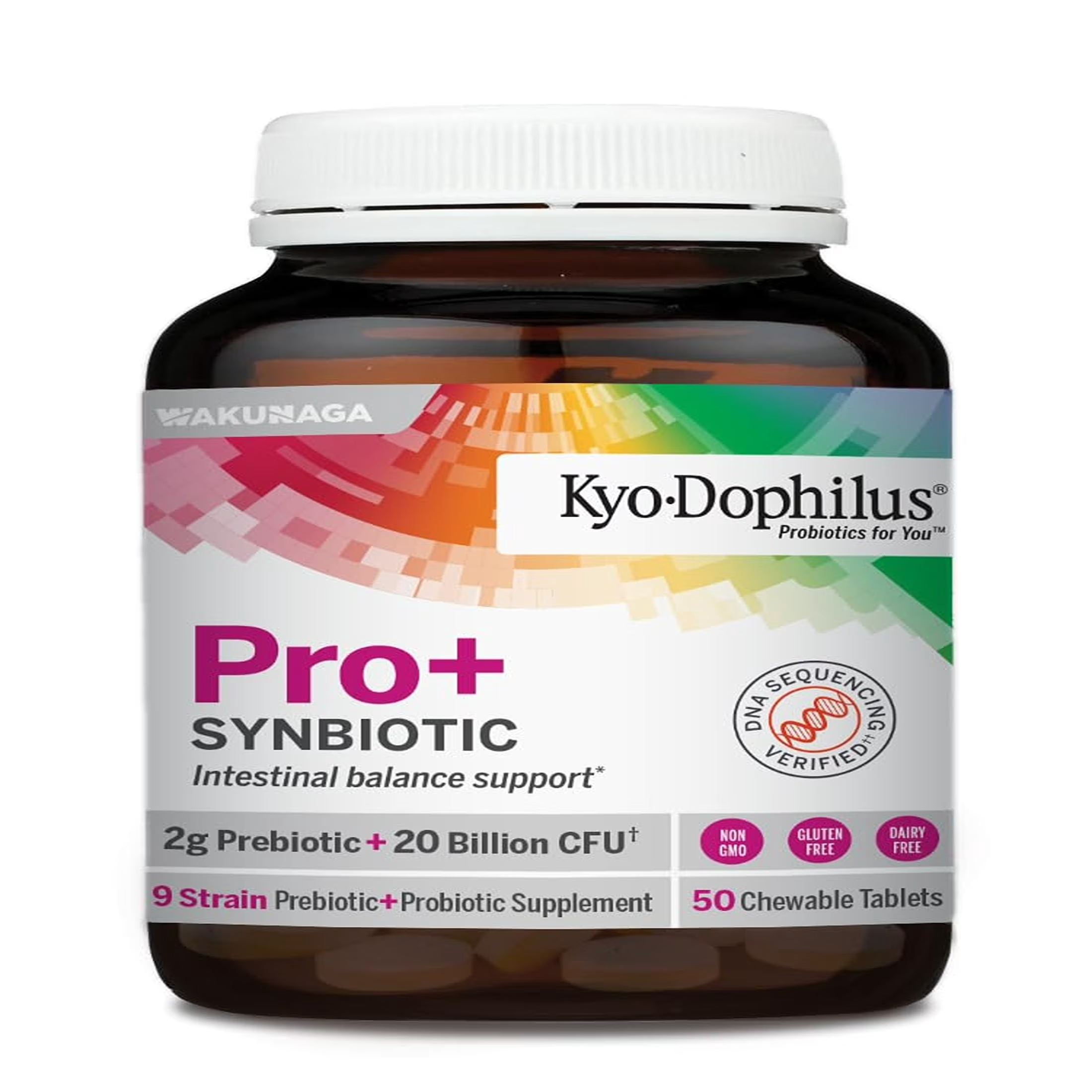 Kyo-Dophilus Pro+ Synbiotic, Intestinal Balance Support*, 50 chewable tablets