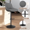 thumbnail image 4 of Daluvenix Adjustable Bar Stools Set of 3, Swivel Kitchen Bar Chairs with Back, Modern Tech Fabric Island Chairs for Home Kitchen, Dark Gray, 4 of 7