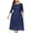 Dark Blue, variant on Plus Size Dress for Women Mesh Lace Splicing Semi Formal Evening Dress Mother of the Bride Dress Oversized Elegant Solid Knee Length Dress with Pocket