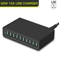 thumbnail image 2 of 1 Set 50W Multi-port Charger with Cable Quick Charge UK Plug High-speed USB Charger for Mobile Phone, 2 of 10
