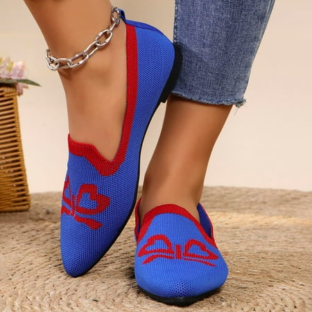 Xysaqa Slip on Work Shoes Women  House Shoes for Women Fashion Women Ventilate Casual Round Head Comfy Casual Shoes Womens Flats on Clearance