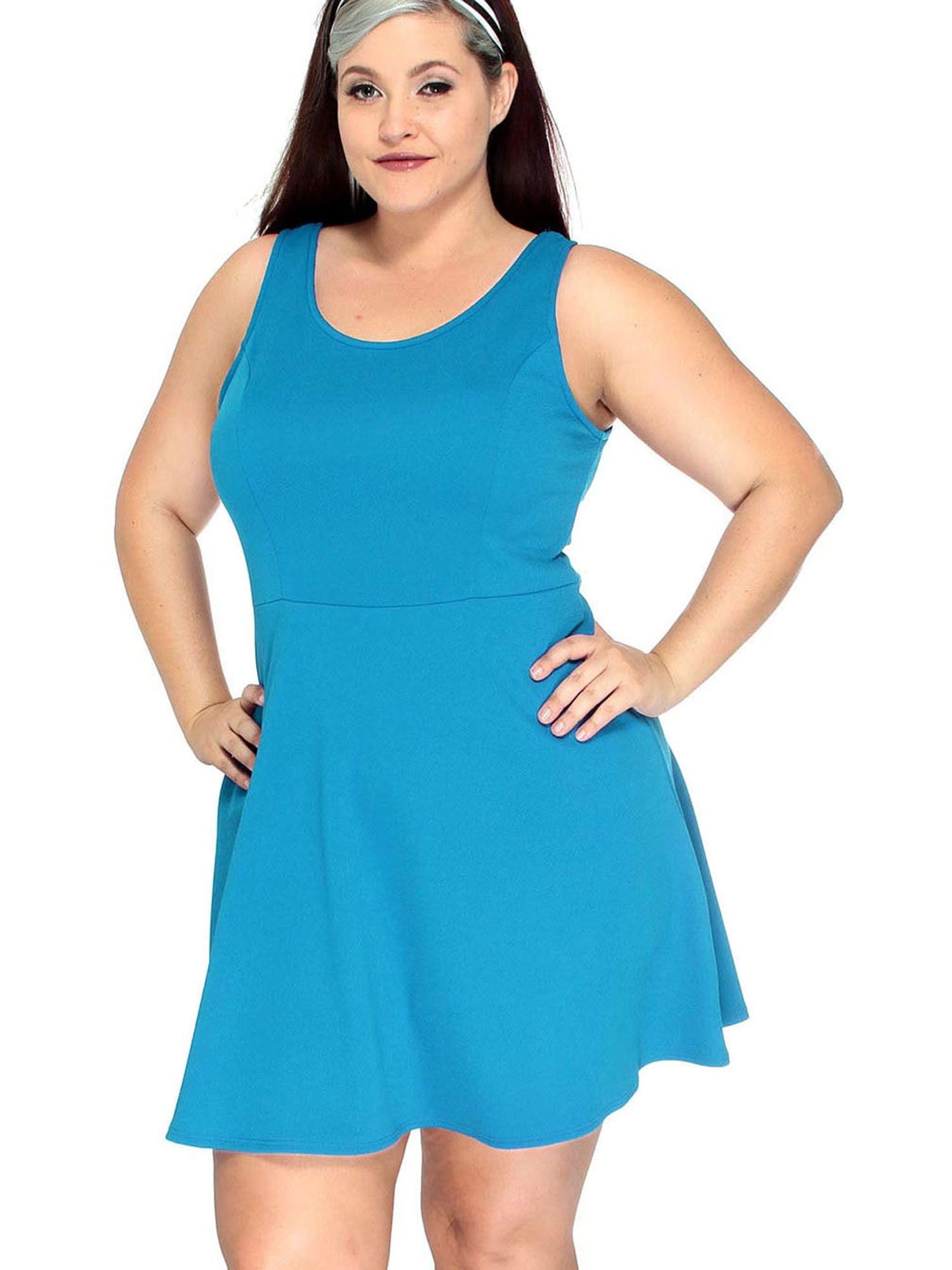 plus size fit and flare mini dress