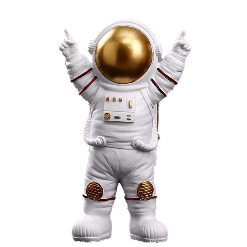 Resin Astronaut Figurines Spaceman With Moon Sculpture Decorative Statues Gift 