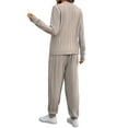 thumbnail image 5 of UVN Two Piece Sets for Women Casual Outfits Sets Textured Long Sleeve Shirts and Long Pants Lounge Set Fall Pajama Sets with Pockets, 5 of 9