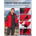 thumbnail image 6 of Men's Waterproof Ski Jacket with Fleece Lining - Winter Snow Coat for Hiking & Outdoor Sports Red Small, 6 of 9