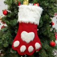 thumbnail image 4 of Medias navideñas de peluche con forma de pata de mascota (1/2 unidades) para decorar la chimenea, ideal como regalo para perros y gatos en vacaciones familiares., 4 of 4