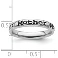 thumbnail image 4 of Solid Sterling Silver Stackable Expressions Polished Enameled Mother Ring - Ring Size 8.0, 4 of 7