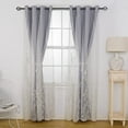 thumbnail image 2 of GYROHOME Double Layer Room Darkening Drapes Grommet Top Curtains with Embroiered Sheer Voile 2Panels,52x84inch,Dark Grey, 2 of 5