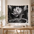 thumbnail image 5 of Floral Garden Lotus with Flower Grayscale Petal Subtle, Mystical Fantasy for Space Lovers, Galaxy Room Decor, Mother'S Day Gift, Tapestry Wall Hanging for Bedroom and Dorm, 5 of 7