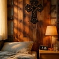 thumbnail image 3 of HELLOYOUNG Vintage Iron Cross Wall Sculpture Metal Wall Art  Sculptures Modern Church Farmhouse Decor Christmas Thanksgiving Gift, 3 of 6