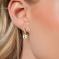thumbnail image 3 of Gem Stone King 3.55 Ct Green Prasiolite G/H Lab Grown Diamond 14K Yellow Gold Earrings, 3 of 6