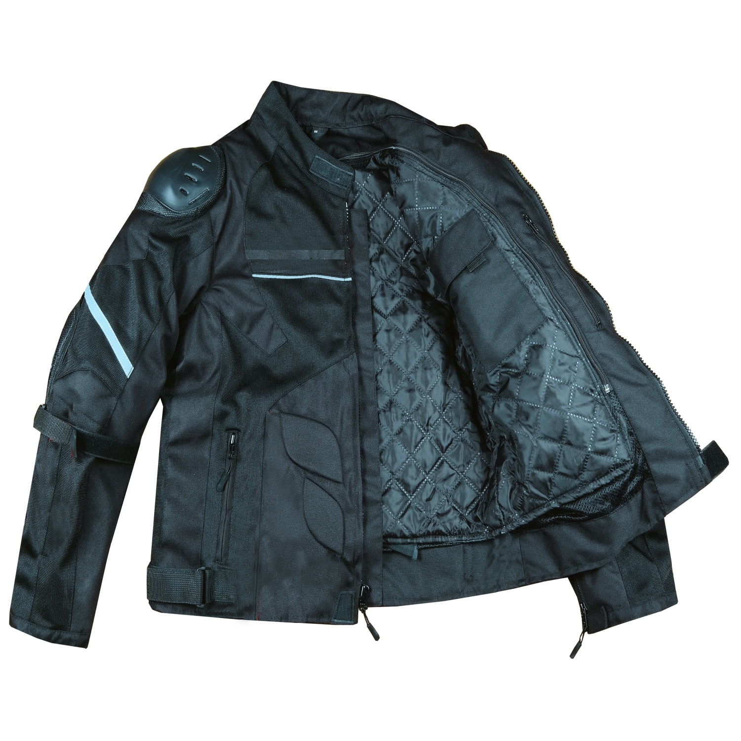 AirTrek Men Mesh Motorcycle Touring Waterproof Rain Armor Biker Jacket  Black S