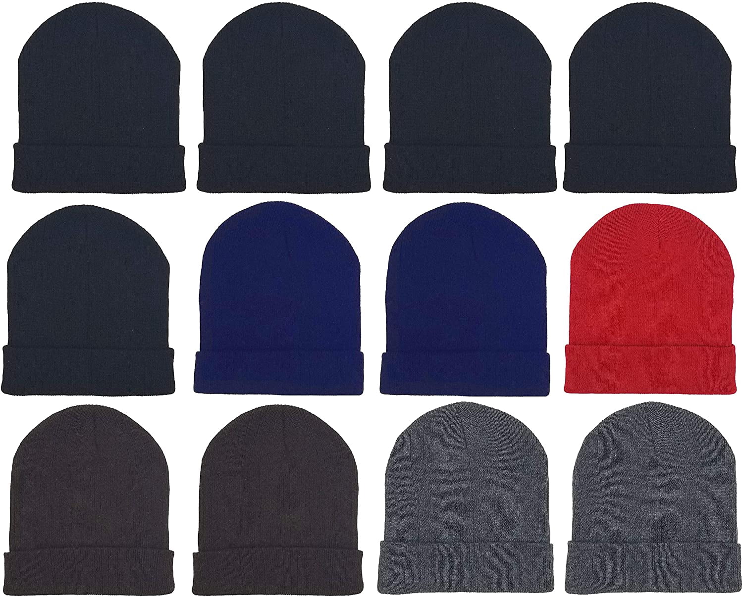 12 Pack Winter Beanie Hats for Men 