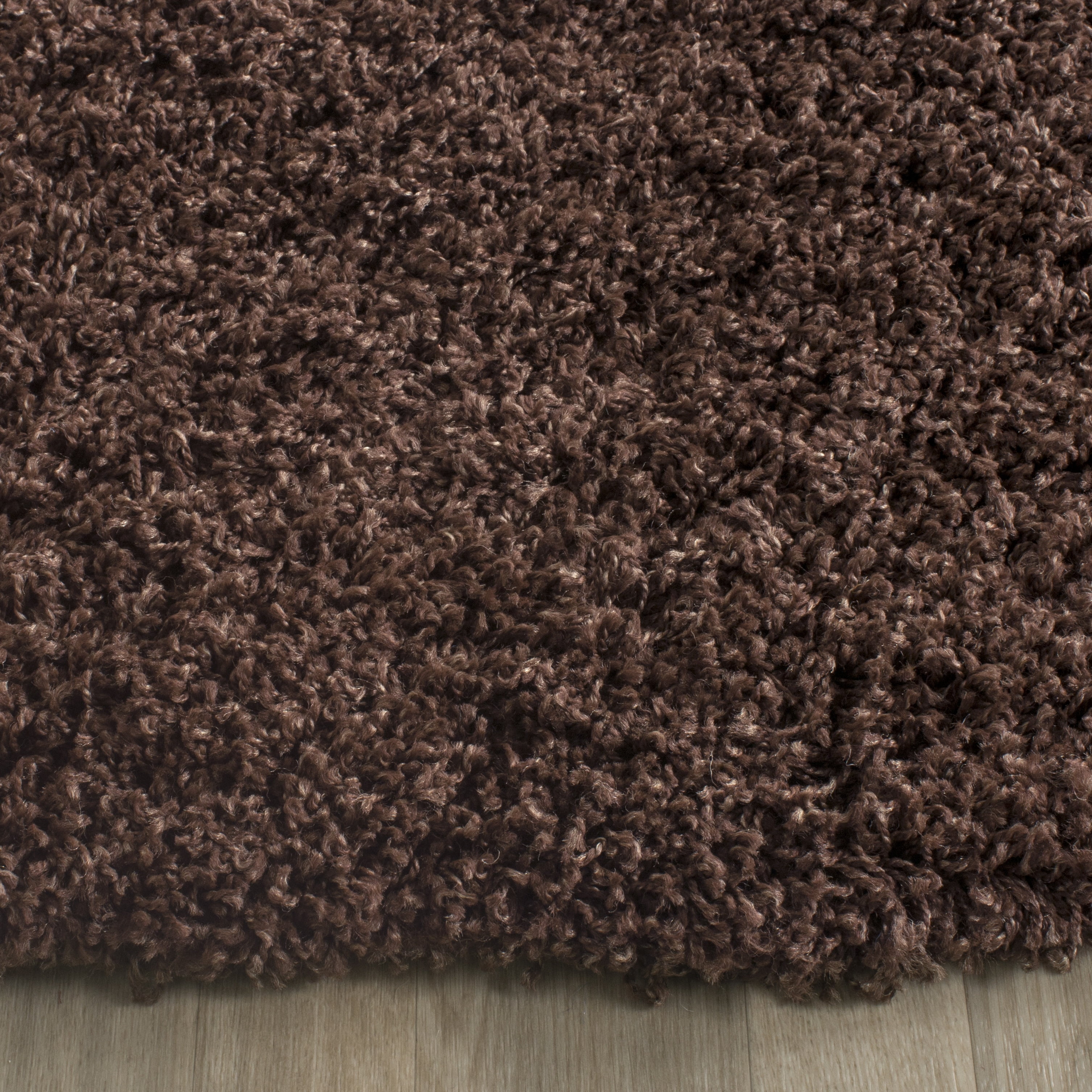 Safavieh Laguna Neven Solid Shag Area Rug, Brown, 4' x 4' Round
