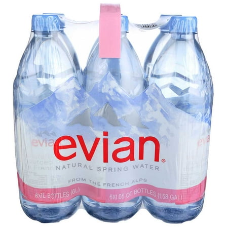 evian Natural Spring Water 1 Liter, 12 Count