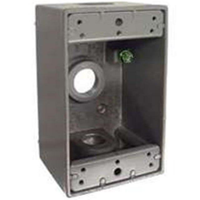 Weatherproof 5320-5 1-Gang 3 Outlet Box Aluminum Gray