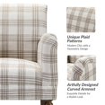 thumbnail image 4 of Tina's Home Modern Plaid Accent Chair Upholstered Armchair Adult Home Bedroom Living Room Tan, 4 of 8