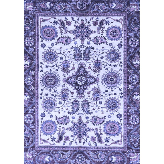 Ahgly Company Indoor Rectangle Abstract Blue Modern Area Rugs, 6' x 9'
