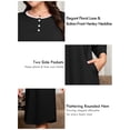 thumbnail image 4 of SHOWMALL Women's Plus Size Nightgowns 3/4 Sleeve Sleepwear Button Down Sleep Dress with Pockets XL-5XL, 4 of 7