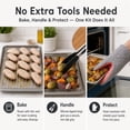 thumbnail image 6 of Stainless Steel Baking Pan & Rack Set with Tongs & Mitt - 28cm Oven Safe Tray for Air Fryer & Toaster, 6 of 10